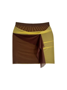 Double Layer Mesh Mini in Brown over Yellow