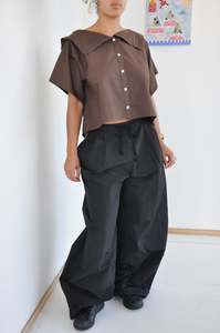 Balloon Pant in Black Contrast