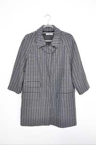 Prada Houndstooth Coat - ash grey/blue/black