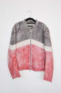 Preloved: Wynn Hamlyn Leather Jacket - red/cocoa/off-white