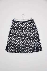 Preloved: Alaia Floral Mesh Skirt - black/white