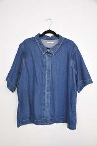 Marle Short Sleeve Denim Shirt - blue