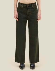 Bottoms: Wide Leg Jean in Moss