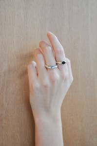 Jewellery: Orbit Ring in Silver & Onyx