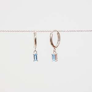 Jewellery: Scar Huggies in Silver & Topaz