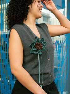 New Arrivals: Bloom Pin in Mid Brown & Aqua 2
