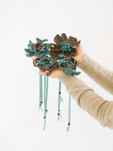 New Arrivals: Bloom Pin in Mid Brown & Aqua 1