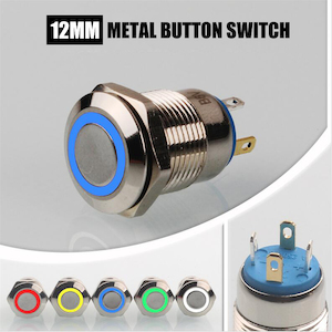 Products: 12mm Green LED Flush AV Switch (Momentary) - Sulphur City Foundry Store, NZ