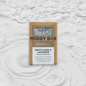 Cold Process Soaps: WHITE SAGE & LAVENDER SOAP, with volcanic clay.