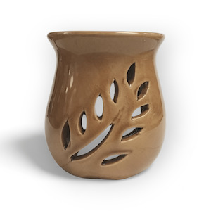 Wax Melts: Mini oil burner, leaf cut out - brown