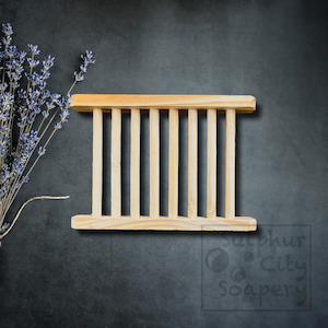 Wooden soap rack (light colour).
