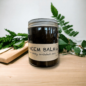 Skin Care: Neem balm, 150g in amber glass jar.