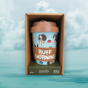 Eco To Go Bamboo Cups: Ruff morning, Eco-to-go cup.