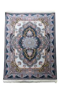 Rugs: Black Floral Arch - Persian Rug