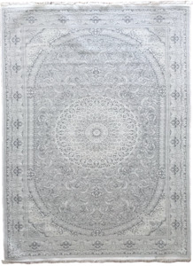 Persian Rugs Non Slip: Jacquard White Shah - Persian Rug