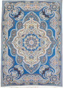 Persian Rugs Non Slip: Jacquard Cerulean Majesty - Persian Rug
