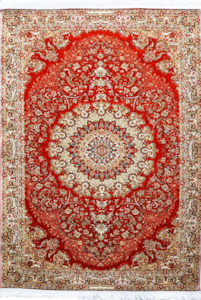 Persian Rugs Non Slip: Orange Sheikh - Persian Rug Jacquard