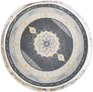 Large Circle Grey Compass - Persian Rug