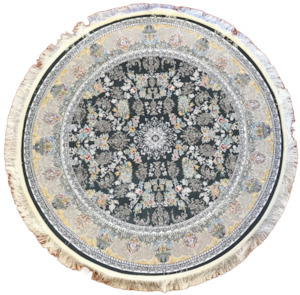 1000 Reeds: Large Circle Fire & Ice - Persian Rug