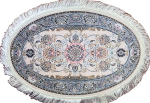 Scatter Rugs: Oval Ornamental Pink II