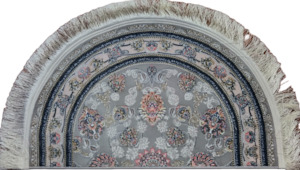 Scatter Rugs: Semi-circle Ornamental Gray I