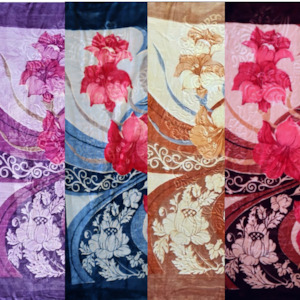 Double Blankets: Blue Swirl - Mink Blanket (Double)