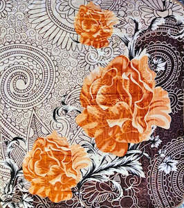 Brown and Orange Spirals - ‘Atis’ Mink Blanket  (Double)