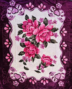 Luscious Maroon - 'Diamond' Mink Blanket (Double)