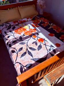 Double Blankets: Orange Terra Flora - ‘Golbaft’ Mink Blanket (King Double)