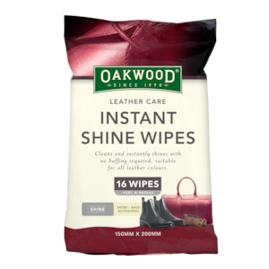 Oakwood Leather Care Instant Shine Wipes 16PK