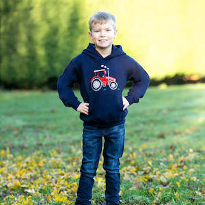 British Country Collection Big Red Tractor Childrens Hoodie