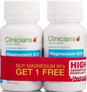 Products: Clinicians Magnesium 625mg 90 Capsules - One Get One Free