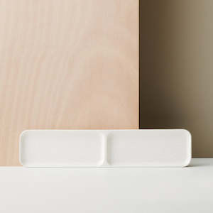Gidon Bing Ceramics: Ceramic Jewellery Tray / Desk Tray - Bone Crackle