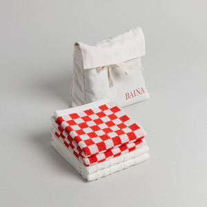 Gifts From 70 100: BAINA Face Cloth Set 03 - Paloma Sun/Ecru + Ivory