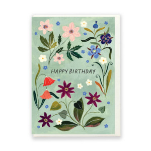 Flora Waycott Card - Birthday Floral (Portrait)