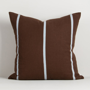 Cushions: Baya - Otis Cushion - Chocolate + Sky (Feather Inner)