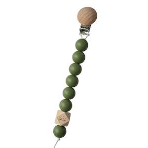 Teethers And Dummy Clips: Essential Dummy Clip - Olive Green