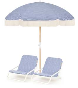 Pacific: Pacific Stripe Beach Umbrella & Beach Chair Set