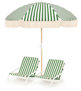 Vista Beach Umbrella & Beach Chair Set