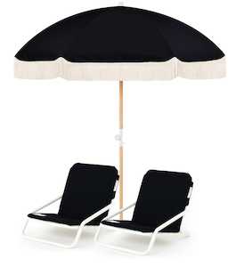 All Umbrellas All Styles And Beach Sets: Black Rock Beach Umbrella & Beach Chair Set