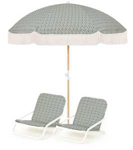 All Umbrellas All Styles And Beach Sets: Tallow Flower Beach Umbrella & Beach Chair Set