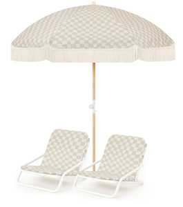 Dunes Oasis Beach Umbrella & Beach Chair Set