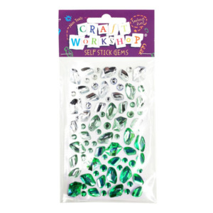 Art Supplies Craft: Craft Self Stick Gem Green