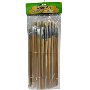 Flat-Round Brush Set 12pc
