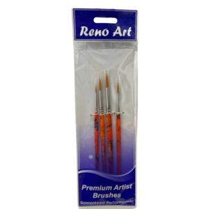 Round Brush Set with Marled Handle 4pc