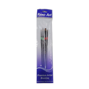 Reno Art - Two Coloured Taklon Paint Brush 4pc Set