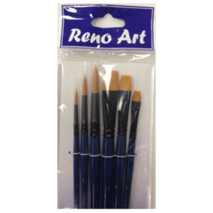 Golden Synthetic Paint Brush 6pc Set