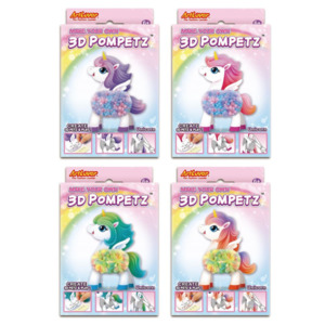 3D Pompets Unicorn 4 Asst