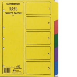 15Z8 Warwick Subject Dividers A4
