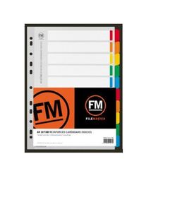 Filing Storage: INDEX TABS FM 10 TAB COLOURS